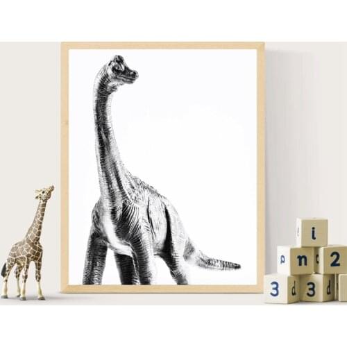 Animal Canvas Painting Wall Art Black White Dinosaur Pictures Modern Home Decor Nordic Modular Poster For Living Room