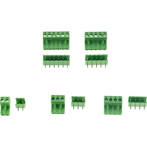 10sets/lot HT5.08 Right Angle 2 3 4 5 6 pins Terminal plug type 300V 10A 5.08mm pitch PCB connector screw terminal block