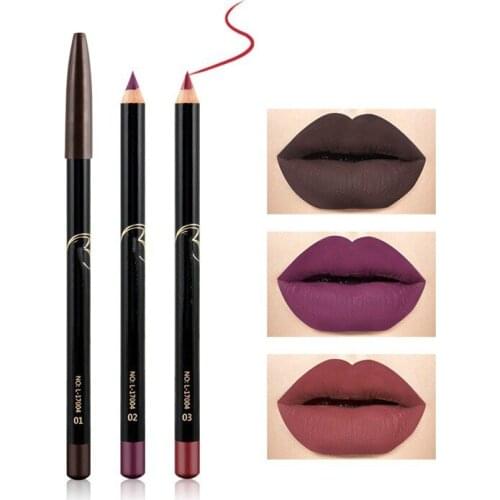 12 Colors Fashion Lipstick Makeup Pencils Long Lasting Pigments Waterproof Matte Lip Liner Lipstick Pen Makeup Tool