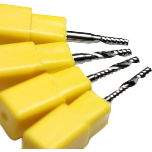 4pcs 3.175*2.5*12mm A Series One Flute Spiral Acrylic CUTTING End Milling Cutter/Tungsten Cutting Tools HUHAO