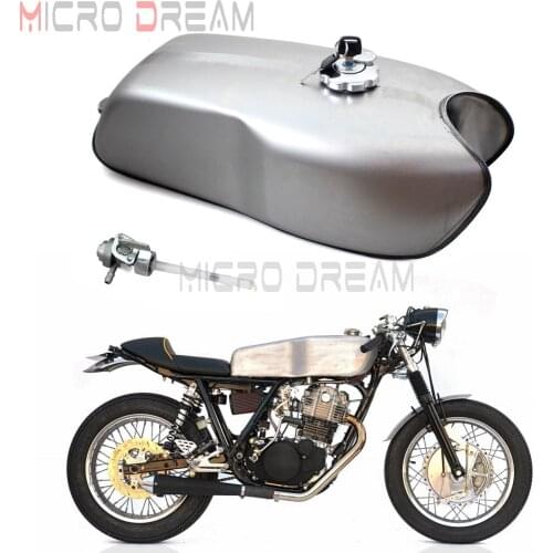 9L Cafe Racer Custom Fuel Tank w/ Cap For Yamaha Honda Suzuki BMW R100R RD50 RD350 RD400 CB XVS SR XS 2.4 Gallon Vintage Tank