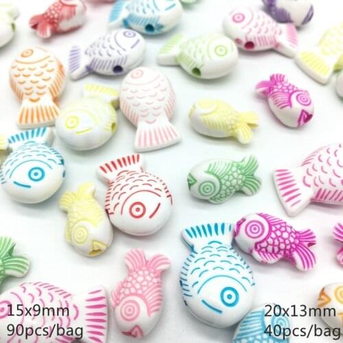 Acrylic washing color carp fish beads for Jewelry making top quality auspicious meaning child bracelet accessory Meideheng