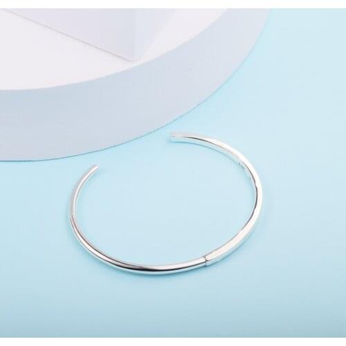 CKK Signature I-D Bangles Bracelets for Women Pulseira Feminina Pulseras Mujer Moda Silver 925 Sterling Jewelry