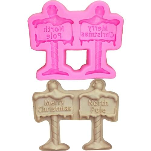 M1085 Merry Christmas Series Shaped series, north pole flip sugar cake mold For Cake Decorate