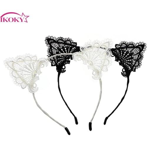 IKOKY Lace Headband Fetish SM Bondage For Women Lesbian Sexy Cat Ears Adult Games