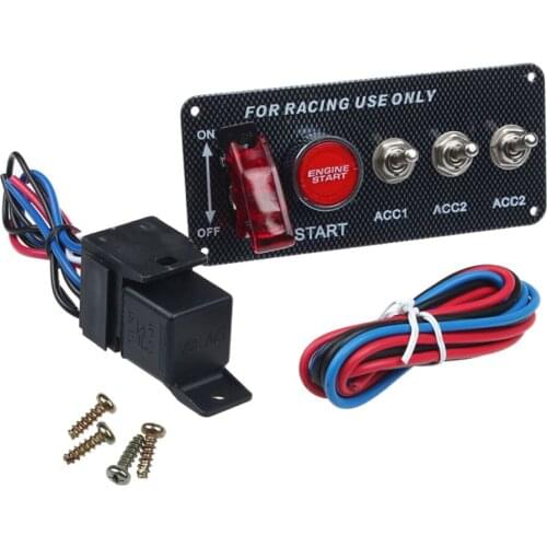 Racing Car Auto Engine Start Switch Panel Engine Start Push Button Led Red