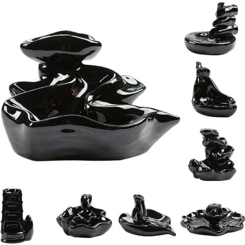 Cones Mountains River Waterfall Incense Burner Fountain Backflow Smoke Censer Holder Office Home Unique Crafts
