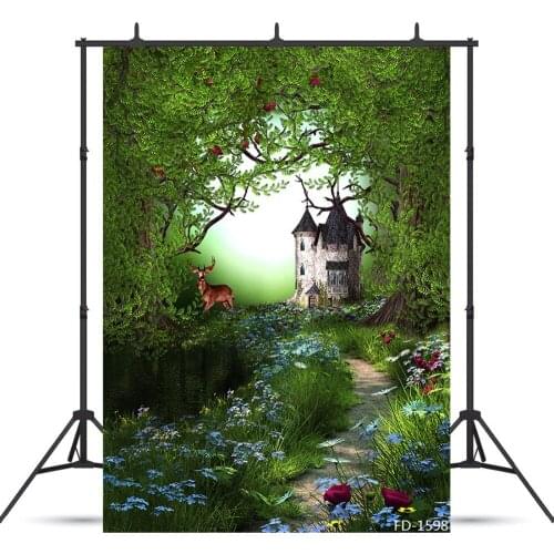 Forest Castle Outlet Photography Background For Photo Booth Children Kids Baby Shower Portrait Vinyl Cloth Backdrop Photophone