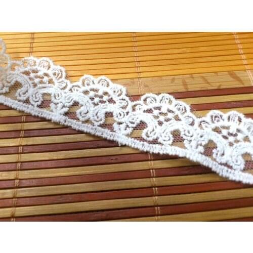 HOT Free Shipping 5yards/pack 2.5cm/1'' White Net Lace Retro Embroidered Lace Trims Z641