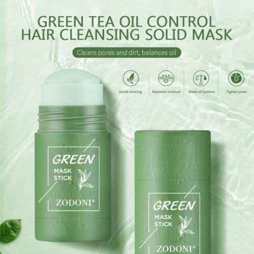 Green Tea Mask Stick Mud Oil Control Solid Mask Cleansing Moisturizing Mask Blackhead Fine Pores Face Skin Care TSLM1