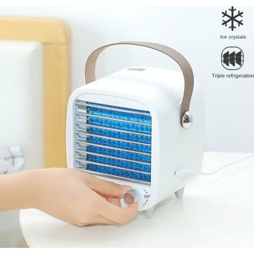 Mini Air Conditioner Portable USB Water Cooling Fan Desktop With Night Light Air Cooler Humidifier Purifier For Office Bedroom