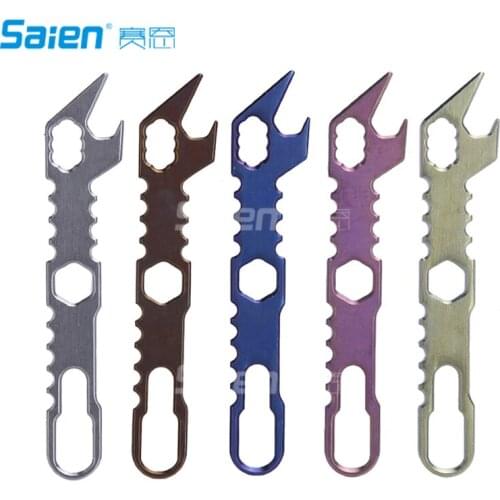 Outdoor Camping Multi-Function Mini Beer Bottle Opener EDC Titanium Survival Card Pocket Keychain Tools