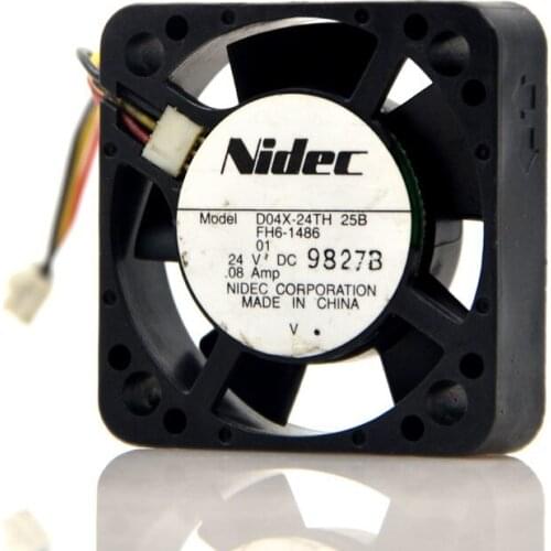 Nidec D04X-24TH DC 24V 0.08A 2 Line 40x40x10mm Server Cooling Fan Server Square Fan