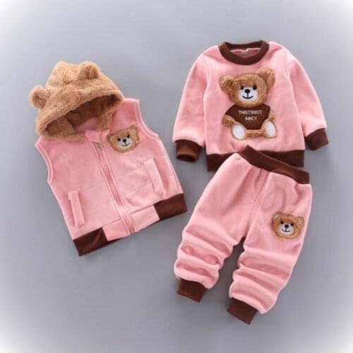 Autumn Winter Flannel Pajamas Children Boy Clothes Set For Girls Clothing Kids Plush Suit Casual Clothing