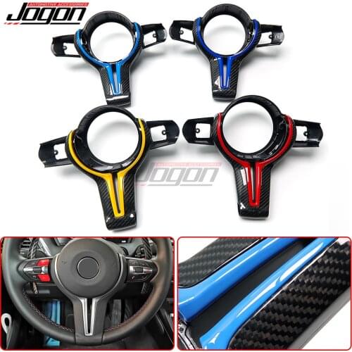 Real Carbon Fiber Steering Wheel Trim Cover For BMW M 1 3 4 Series X3 X4 F80 F82 F06 F10 F15 F16 F20 F30 F31 F32 F33 F36 F25 F26