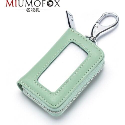 Transparent Men Women Key Bag Genuine Leather Car key Case Key Holder Organizer Unisex Car Pouch Housekeeper Wallet Coin Purse