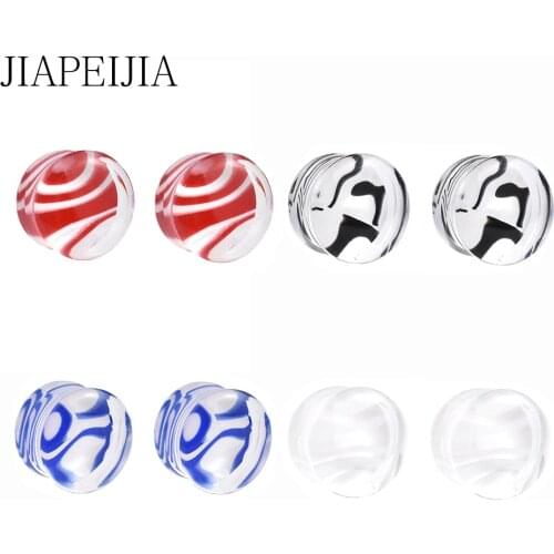 Colored Wave Pattern Acrylic Ear Tunnels Plugs and Gauges Ear Piercing Earring Ear Stretcher Expander 8-30mm