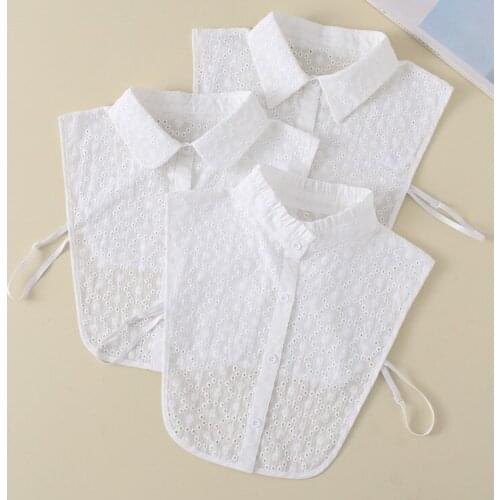 Detachable False Collar Shirt Fake Collar Colourful Diamonds White Women Fake Collar Lace Black False Collar Stand Elegant