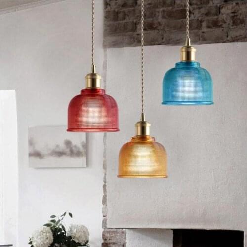 Glass restaurant Pendan lamp creative bedroom Single Head Dining Room led Lamp Northern Europe Modern Kitchen Pendant Lights