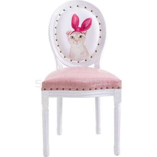 1piece Nail chair household stool back retro restaurant fashion European American Nordic solid wood dining chair