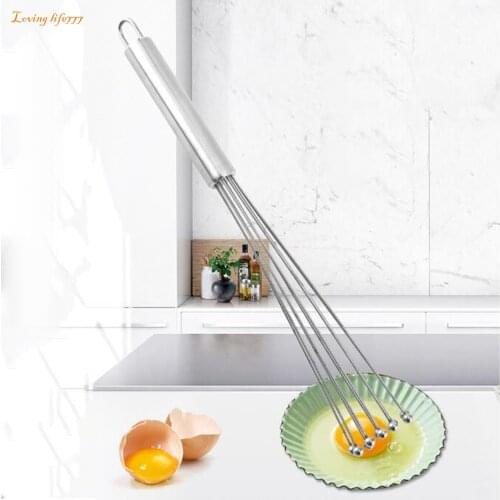 Kitchen Accessories Mixer Egg Beater Manual Stainless Steel Whisk Hand Blender Cream Stirring Kitchen Gadgets 10/12 Inch #LR2
