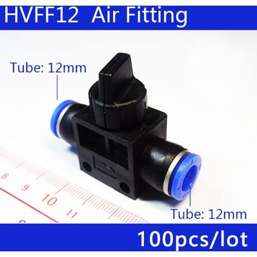 HIGH QUALITY HVFF12 100PCS Pneumatic Flow Control Valve;Hose to Hose Connector;12mm Tube* 12mm Tube;All size available