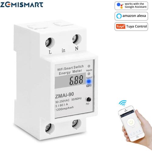 Zemismart WiFi Digital Electric Energy Meter Tuya Smart Life APP Control Smart Home Timer Remote Control