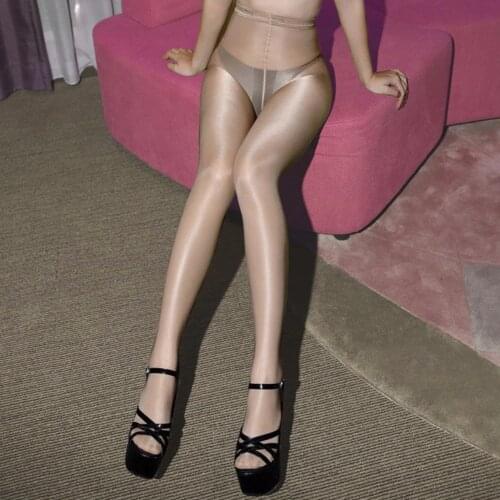 40D Women Oil Shine Tights Glitter Pantyhose High Waist Strumpfhose Collant Femme Hosiery Pantys Mujer Fantaisie Collants