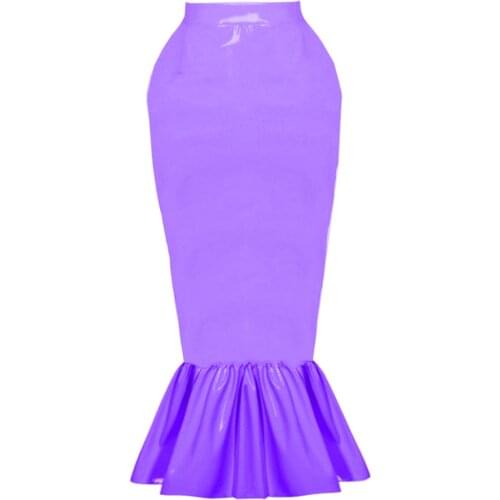High Quality Women Mermaid Skirts Korean Chic Ruffles Summer Skirts for Woman PU Slim Long Skirts Plus Size 7XL Midi Skirts