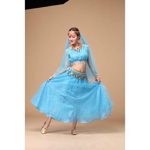 Women Belly Dance Costume Sets for Competition 8 PCS/SET Belly Dance Dress Lady Indian Dance Costume Belly Dancer Wear Clothing