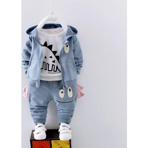 ZWF276 Boys Spring Autumn Clothes Suit Little Boys Fashion Cartoon Long sleeve Coat+Pants 2PCS Children Boys Tracksuit