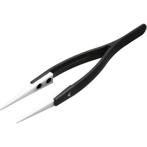 1pc New Fine Pointed Tips Plastic Tweezer Ceramic Tipped 130x10mm For Electronic Equipment