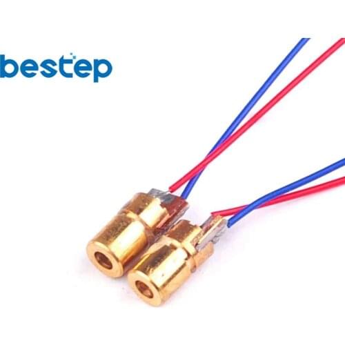 10PCS 650nm 6mm 5V 5mW Adjustable Laser Dot Diode Module Red Copper Head