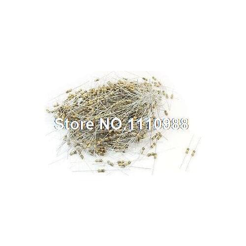 1000pcs 100K Ohm 5% Tolerance 1/4W Axial Lead Fixed Carbon Film Resistor