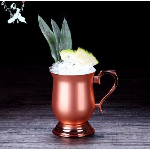 340ml Moscow Mule Copper Mugs Metal Mug Cup Stainless Steel Beer Wine Goblet Of Fire Coffee Cup Creative Personality Bar Mugs