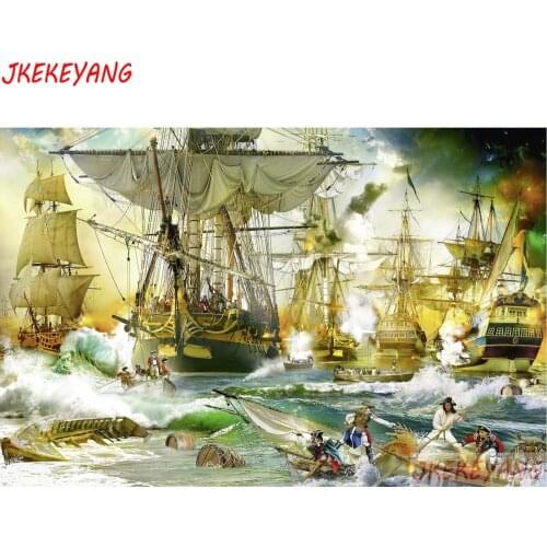 5D DIY square/round Diamond painting Dutch fleet Cross Stitch Diamond Embroidery Pattern Rhinestone J2643