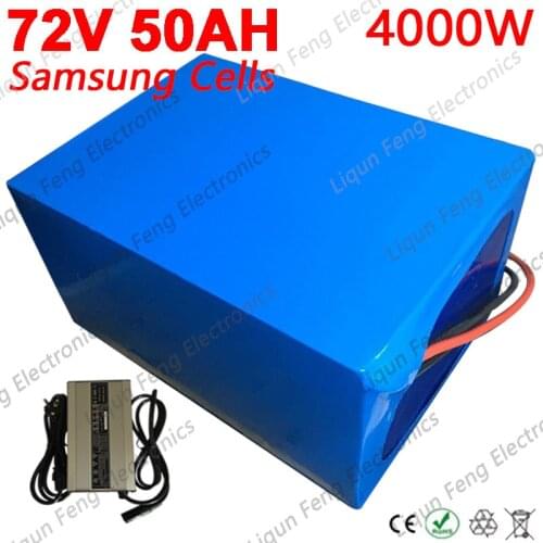 Super Power 72V 50Ah 45Ah 40Ah 35Ah 30Ah 20Ah Akku E-Bike Samsung Battery for 72V 2000W 3000W 4000W Electric Motorcycle GolfCart