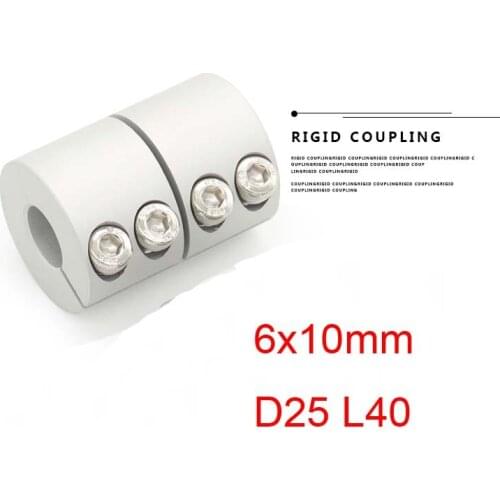 6x10mm D25 L40 aluminum rigid coupling solid coupling servo motor engraving machine butt-muff coupling large torque coupler