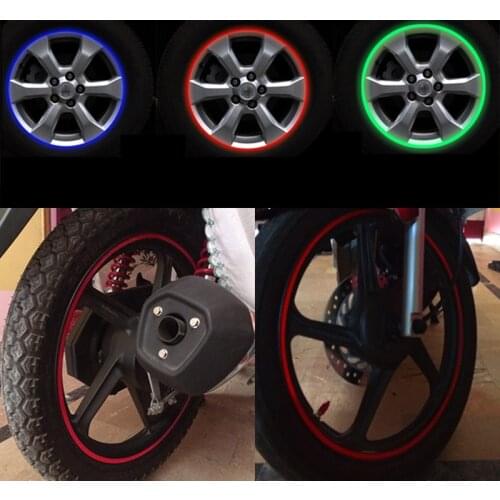 Car/Moto Auto Motorcycle Wheel Hub Tire Sticker Decorative Strip Wheel Reflective Rim Tire Protection Care Covers Bike