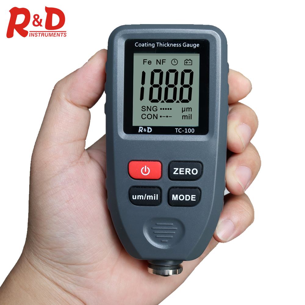 R&D TC100 Automobile Thickness Gauge Car Paint Tester Thickness Coating Meter Russia Manual Ultra-precise 0.1micron/0-1300 Fe&NF