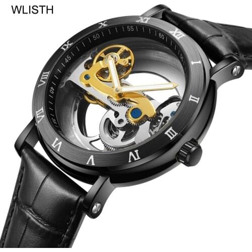 WLISTH Top Luxury Mens Watches Brand Fashion Tourbillon Automatic Mechanical Watch Men Waterproof Skeleton Clock Montre Homme