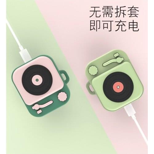 Covers for airpods1 / 2 protective case cartoon soft silicone retro wireless bluetooth earphone box gramophone airpods case