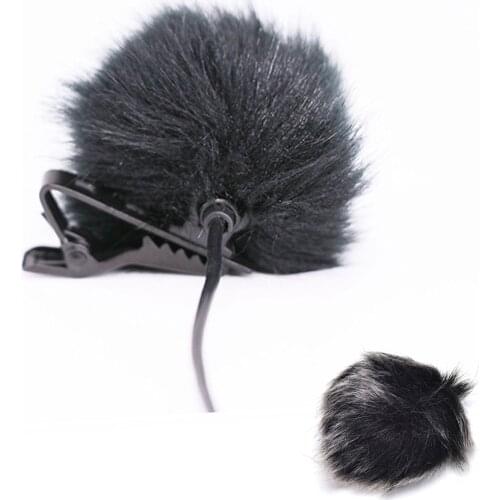 Black Fur Windscreen Windshield Wind Muff for Lapel Microphone Mic to Lapel Microphone Windscreen With Clamp Clips