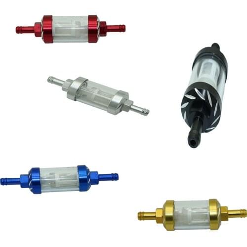 Colors Reusable Washable Glass Oil Filters 5/16 8mm Inline Gas Fuel Filter For Harley Motorcycle Accessories