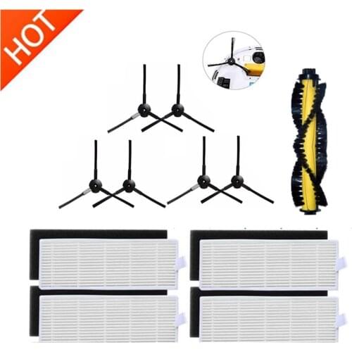 ILIFE A4 Robot Vacuum Cleaner Parts Main Brush+HEPA filter+Sponge+Side Brushes for chuwi ilife a4 T4 X432 X430 accessories