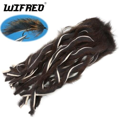 Wifreo Micro Pine Squirrel Strips Zonker Fly Tying Matukas Hook size 4 6 8 Small Size Streamer Fying Material Nature Color