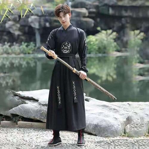 Men Hanfu Chinese Ancient Traditional Clothing Han Dynasty Swordsman Hanfu Robe Tang Suit Cosplay Costume Carnival Party Dress