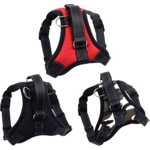 Soft Adjustable Pet Puppy Dog Vest Harness Nylon Pet Reflective Harness Walking Lead Chest Collar For Medium Large Dog Training