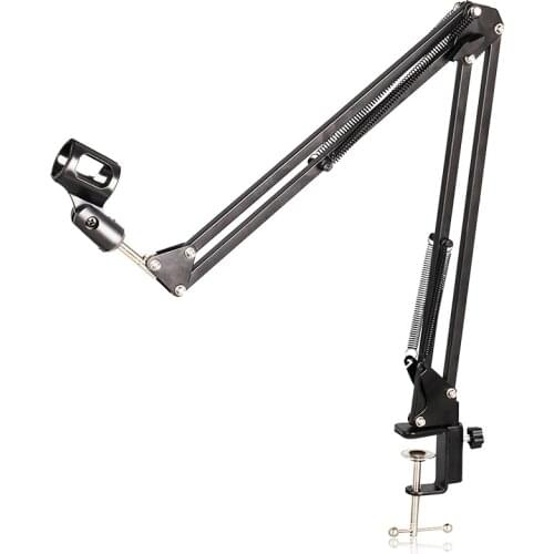 NB-35 Professional Adjustable Metal Suspension Scissor Arm Microphone Stand Holder for Mounting on Desk Table Top