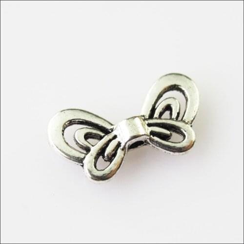 New 35Pcs Tibetan Silver Color Animal Butterfly Spacer Beads Charms 9.5x17.5mm
